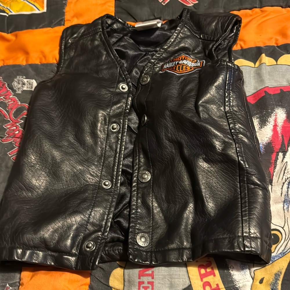 Toddler Harley Davidson leather vest